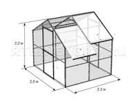 Теплица Дельта 2,5 x 4,3 x 2,2 м с поликарбонатом Карбогласс Кристалл и профилями Теплица Дельта 2,5 x 4,3 x 2,2 м с поликарбонатом Карбогласс Кристалл и профилями
