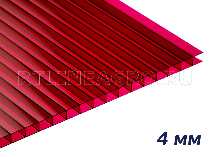 Поликарбонат сотовый гранатовый 4 мм  Sunnex / 12,00 х 2,10 м / 0,62 кг Поликарбонат сотовый гранатовый 4 мм  Sunnex / 12,00 х 2,10 м / 0,62 кг