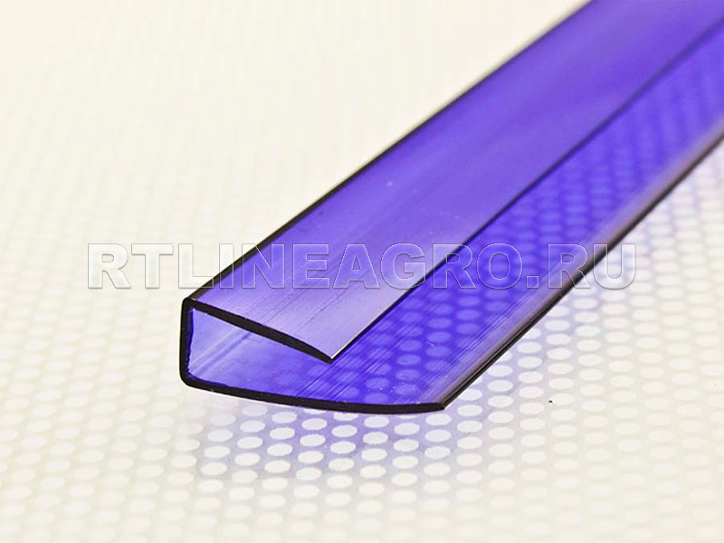 Профиль для поликарбоната торцевой / 16 мм / 2,1 м / Синий Профиль для поликарбоната торцевой / 16 мм / 2,1 м / Синий